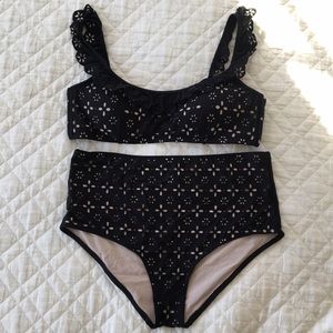 J. Crew Laser Eyelet Bikini Worn & Washed once